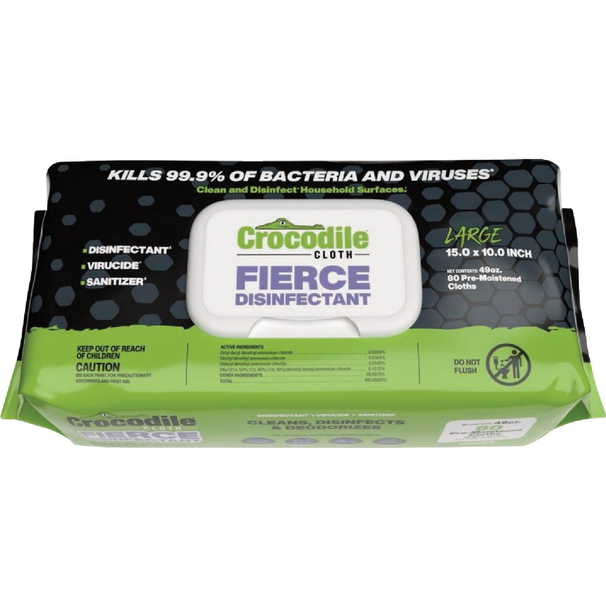 Crocodile Cloth Fierce Disinfectant Wipes (80-Count)