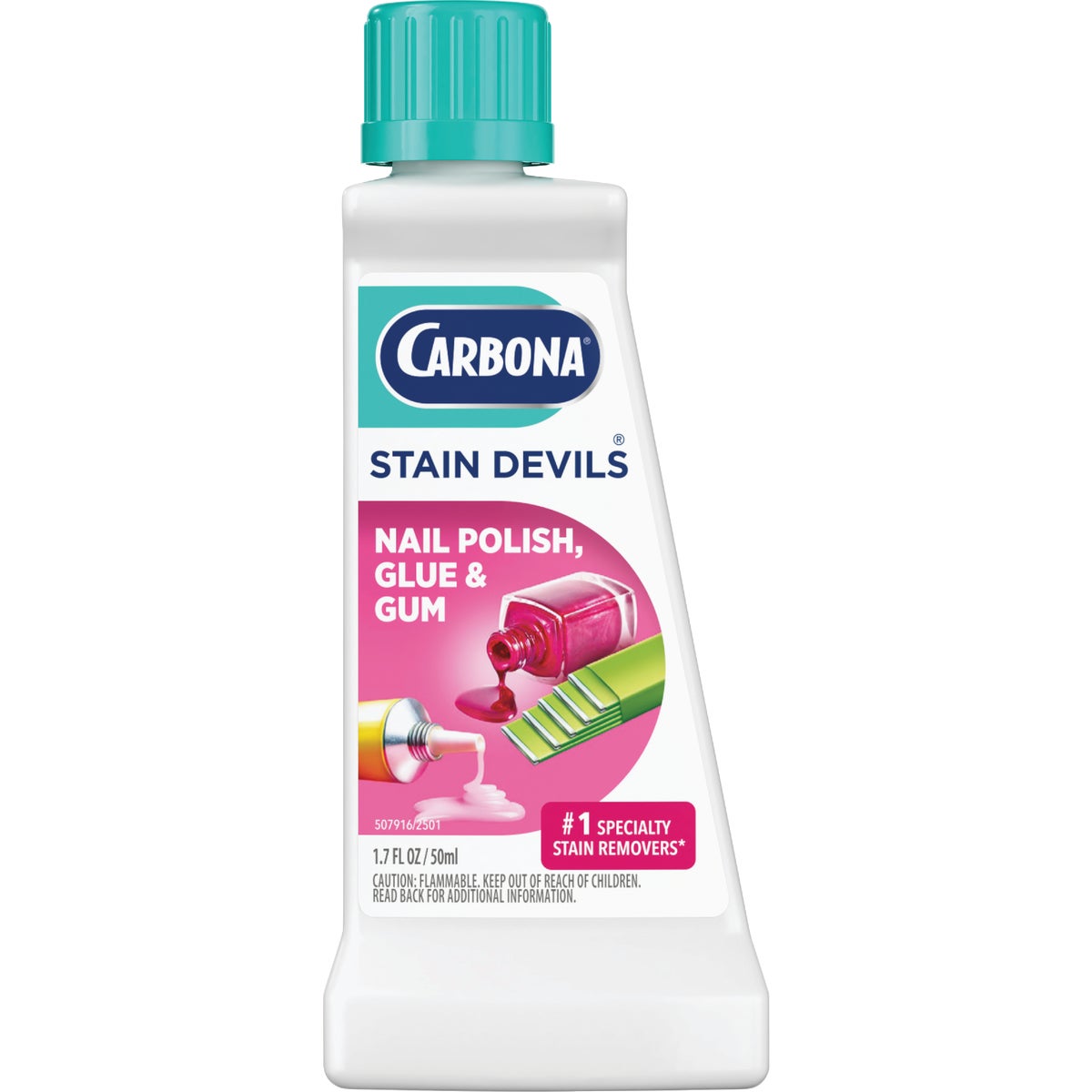 Carbona Stain Devils 1.7 Oz. Formula 1 Nail Polish, Glue, & Gum Stain Remover
