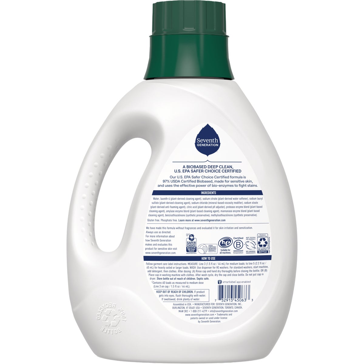 Seventh Generation 90 Oz. Free & Clear Liquid Laundry Detergent Image 2