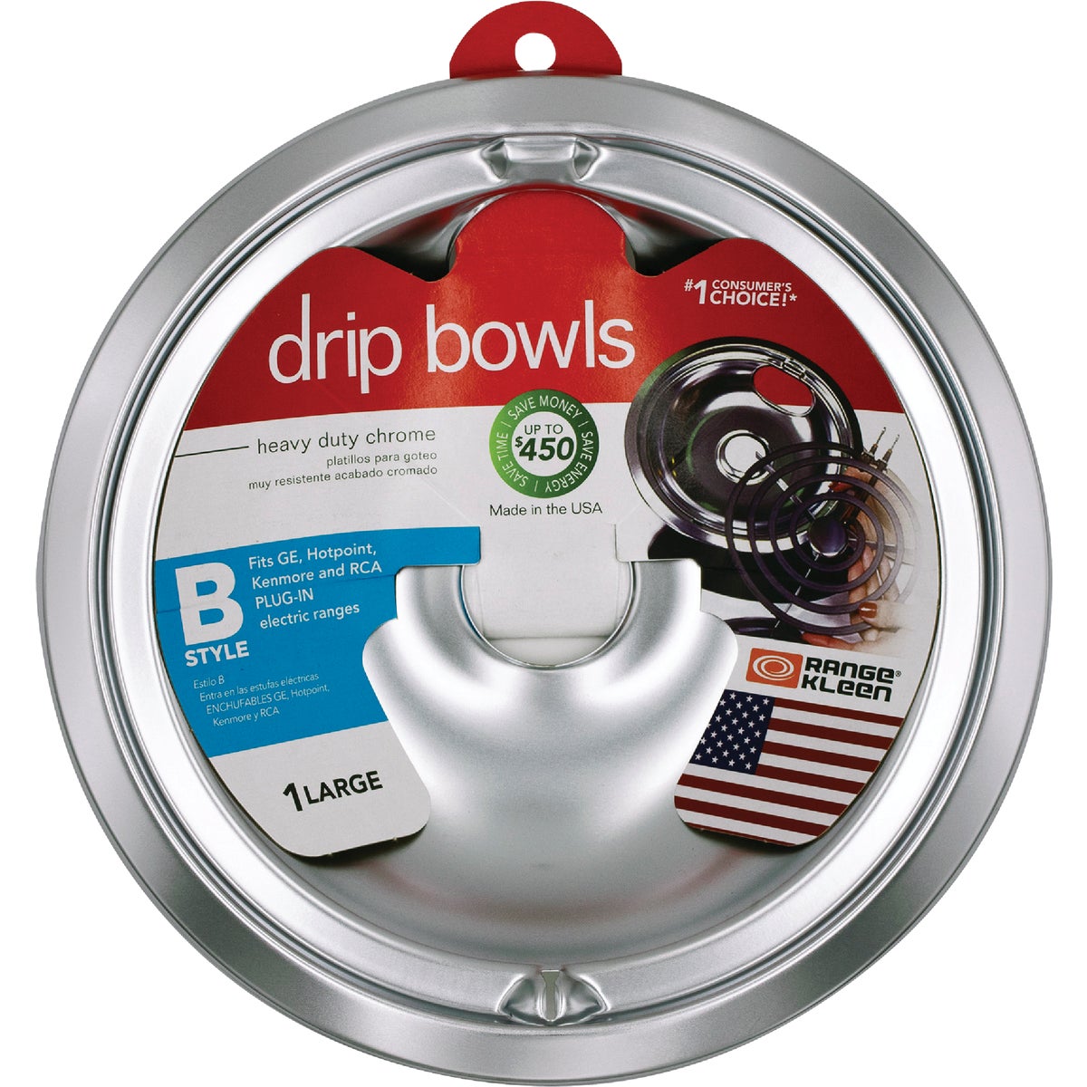 Range Kleen Electric 8" Style B Round Chrome Drip Pan Image 2