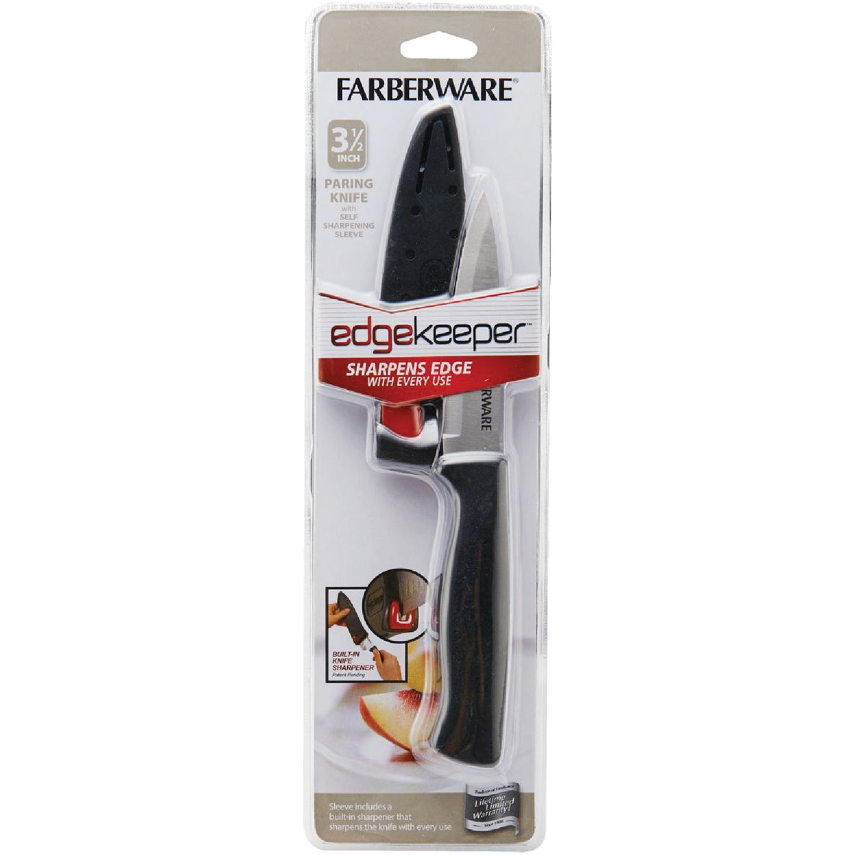 Farberware 3.5 In. Black Paring Knife with Edgekeeper Sheath Image 1
