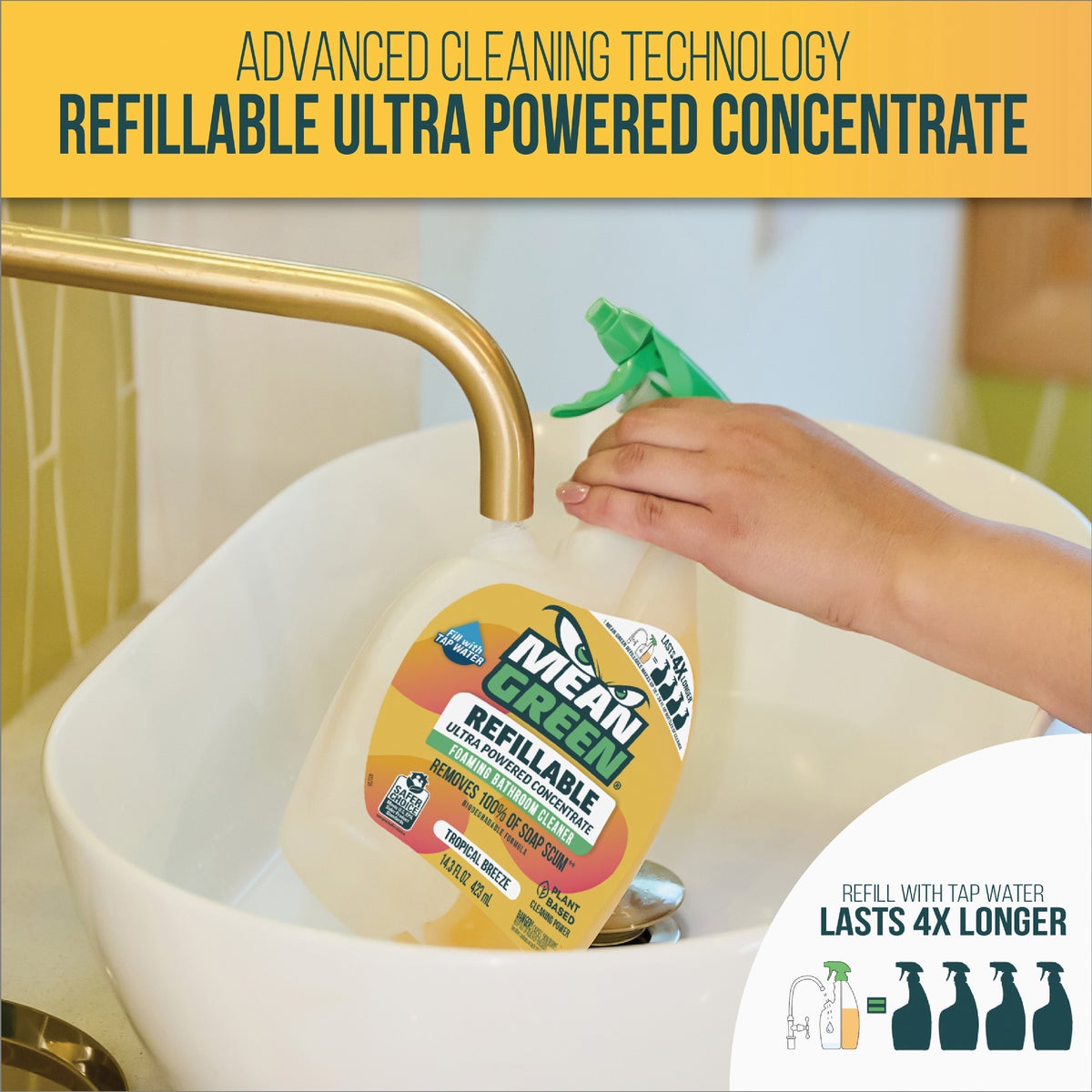 Mean Green 28 Oz. Tropical Breeze Refillable Bathroom Cleaner Image 2