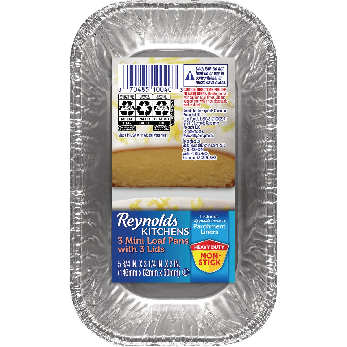 Reynolds Foil Mini Loaf Pan with Lid (3-Pack) Image 1