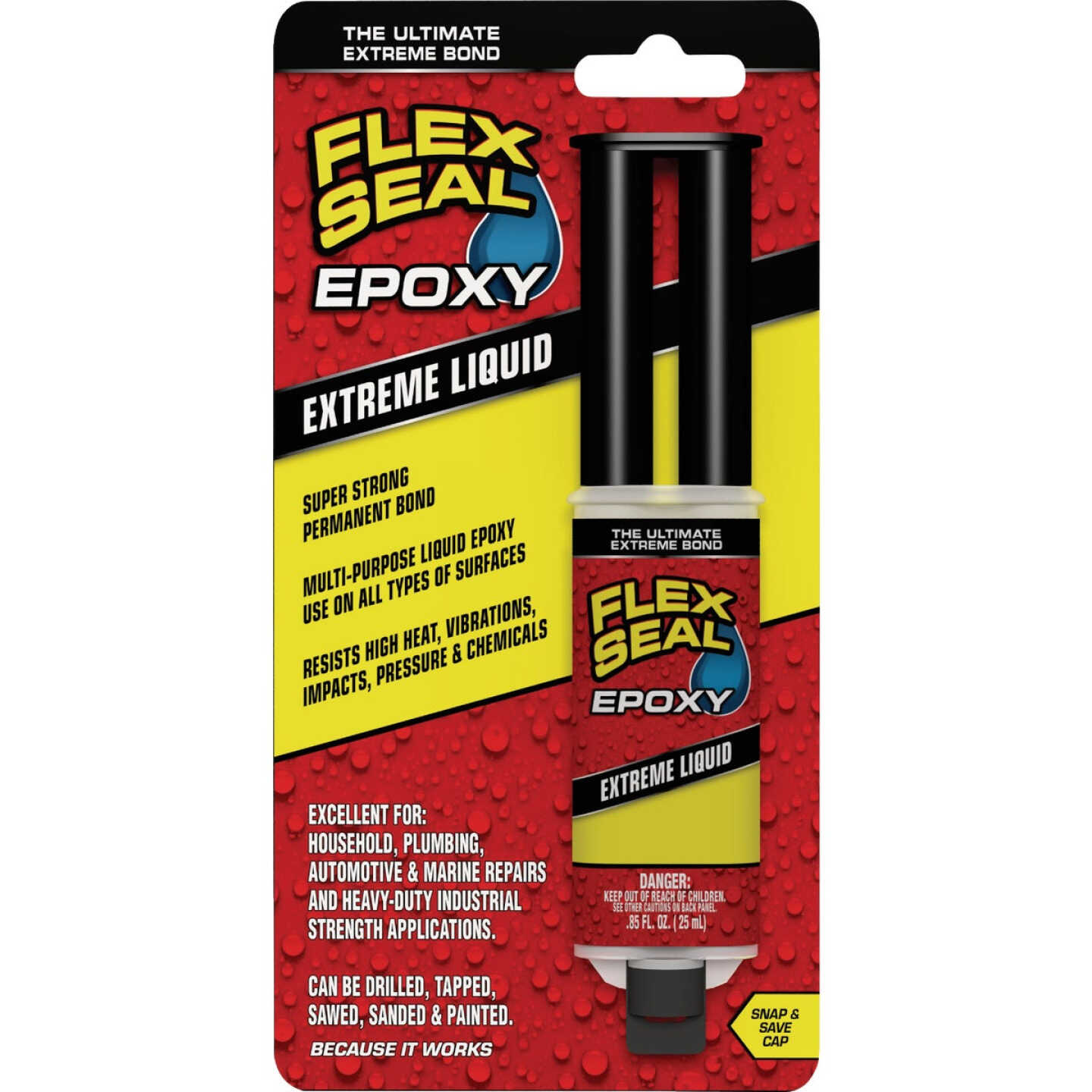 Flex Seal Epoxy 0.85 Fl. Oz. Extreme Liquid, Black Image 1