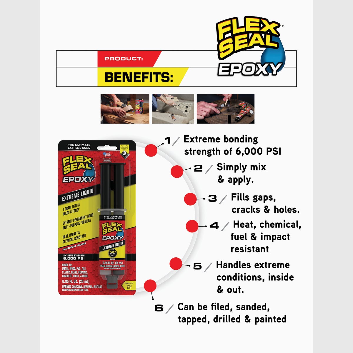 Flex Seal Epoxy 0.85 Fl. Oz. Extreme Liquid, Black Image 3