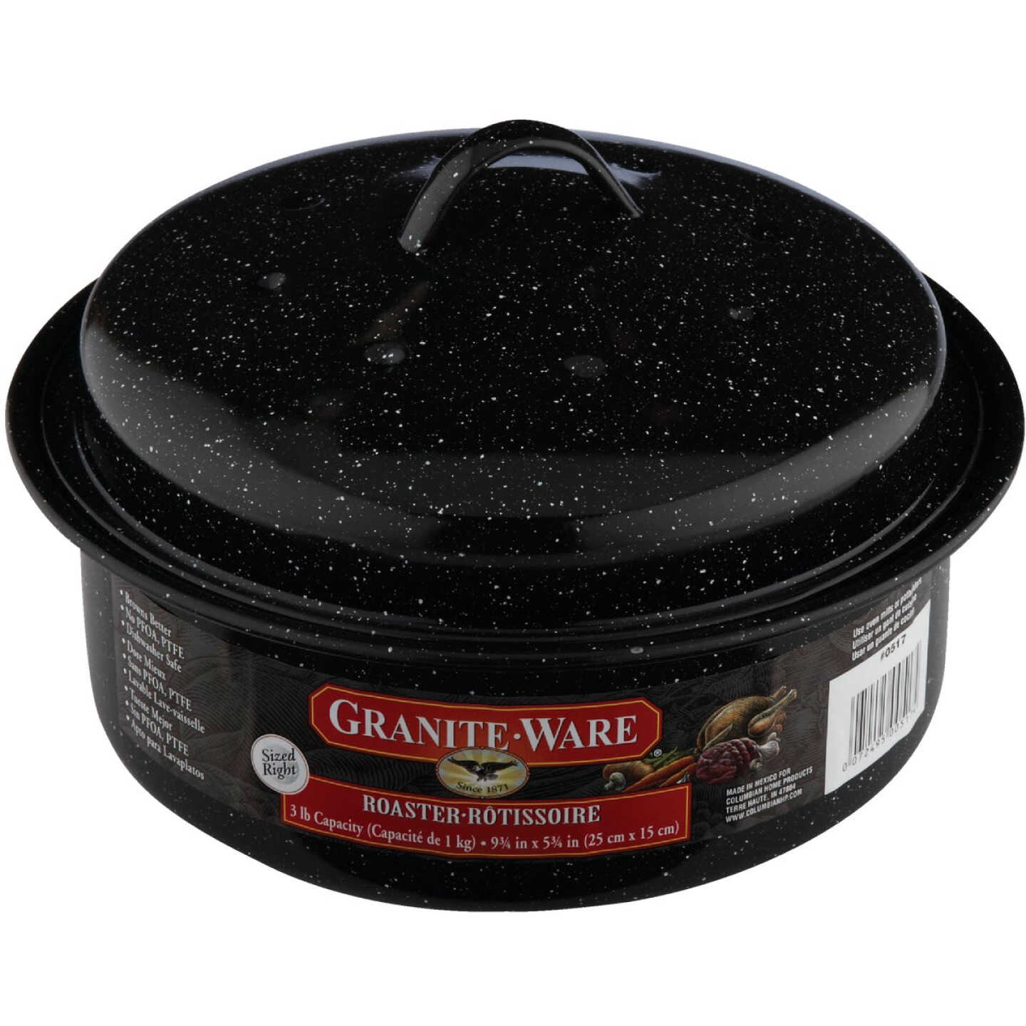 GraniteWare 3 Lb. Black Covered Round Roaster Image 1