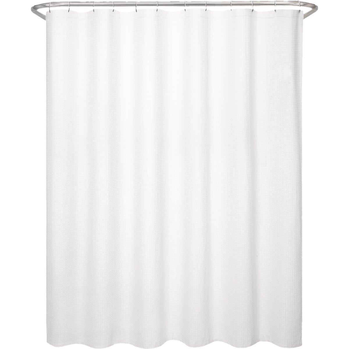 Zenna Home 70 In. x 72 In. Spa Waffle White Decorative Fabric Shower Curtain