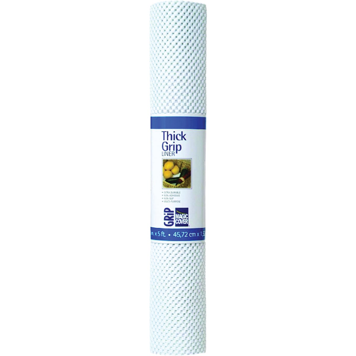 Magic Cover 18 In. x 5 White Thick Grip Non-Adhesive Shelf Liner