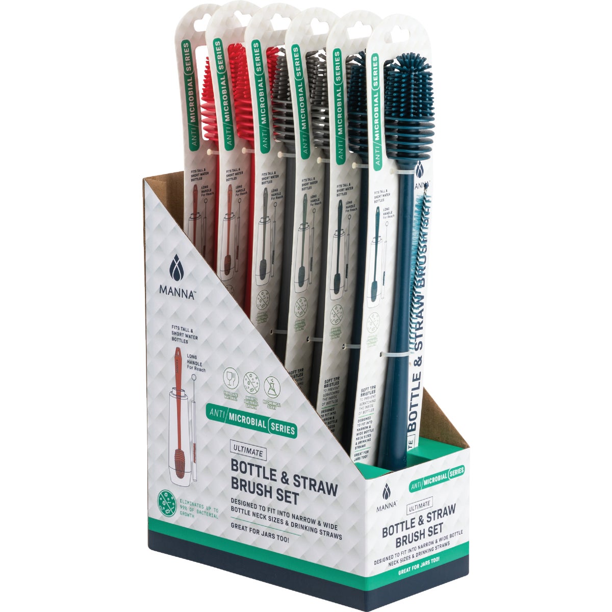 Manna Antimicrobial Bottle Brush & Straw Brush Cleaner (2-Piece) Image 3