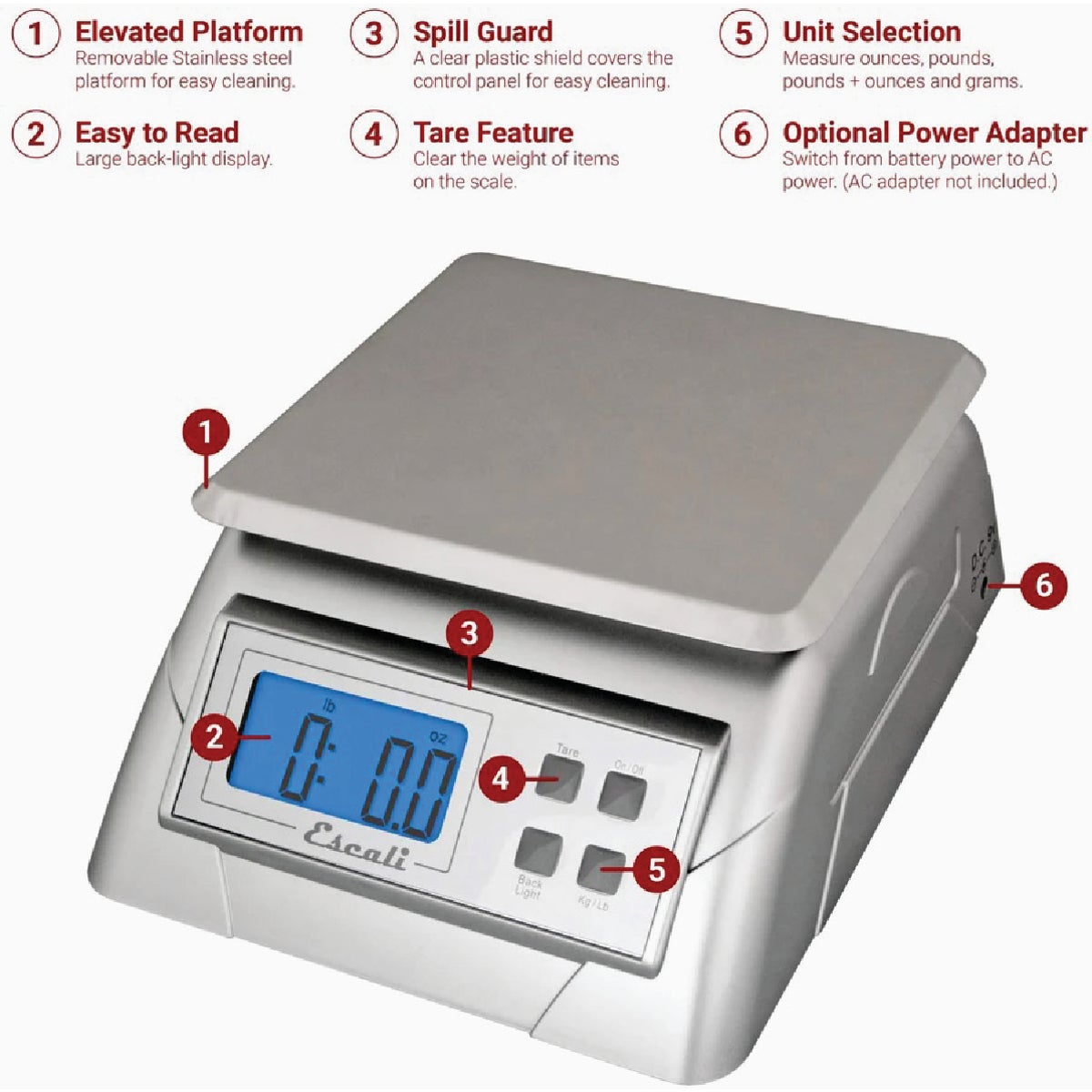 Escali Alimento 13 Lb. Digital Food Scale Image 3