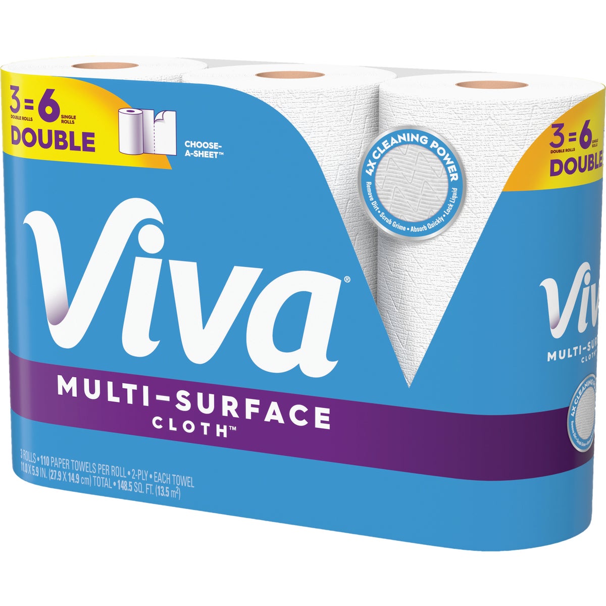 Viva Multi-Surface Cloth Choose-A-Sheet Paper Towels (3 Double Rolls) Image 3