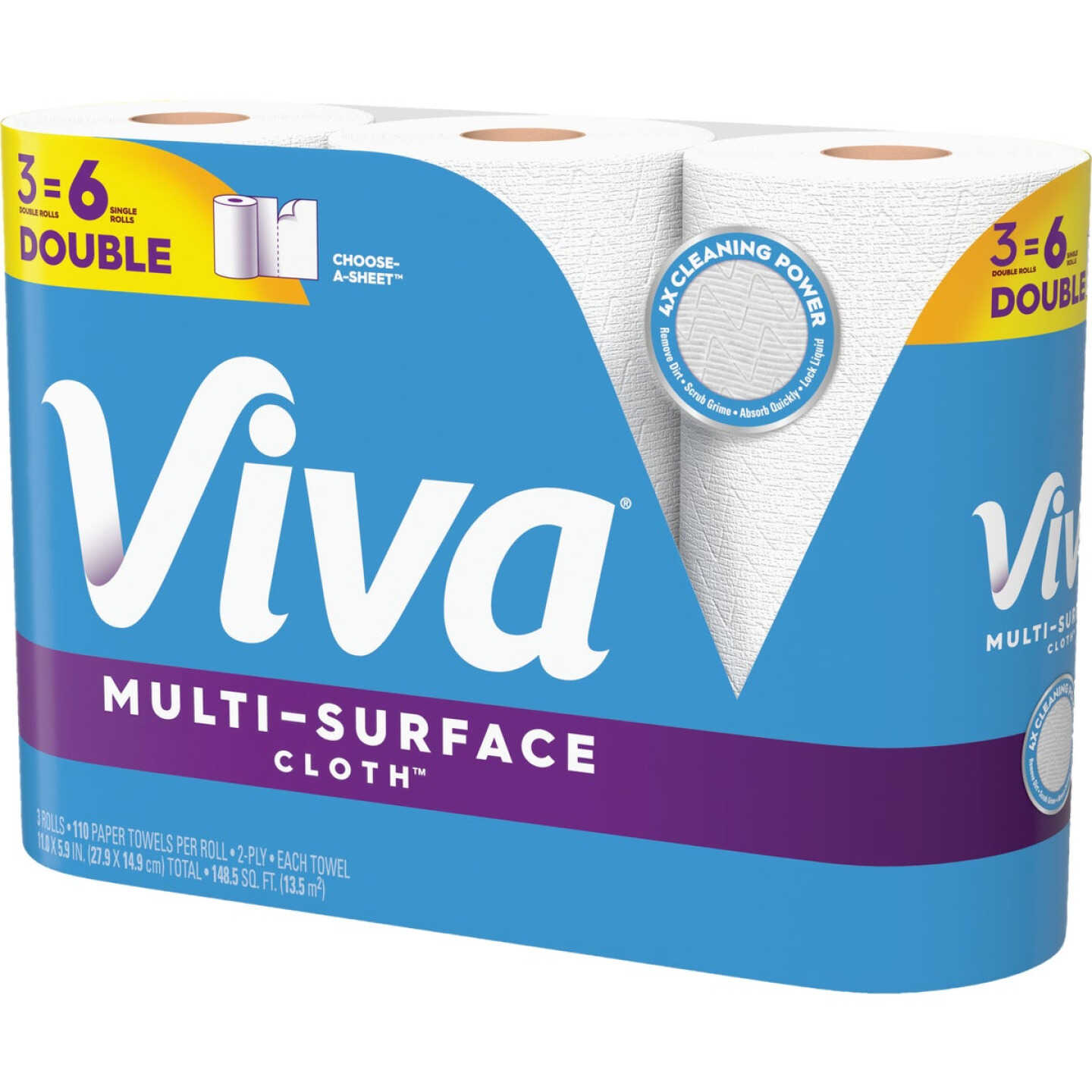 Viva Multi-Surface Cloth Choose-A-Sheet Paper Towels (3 Double Rolls) Image 3