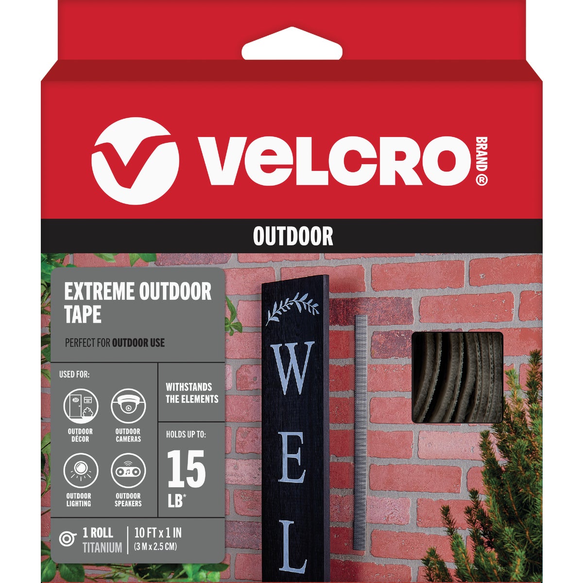 VELCRO Brand 1 In. x 10 Ft. Titanium Industrial Strength Extreme Hook & Loop Roll