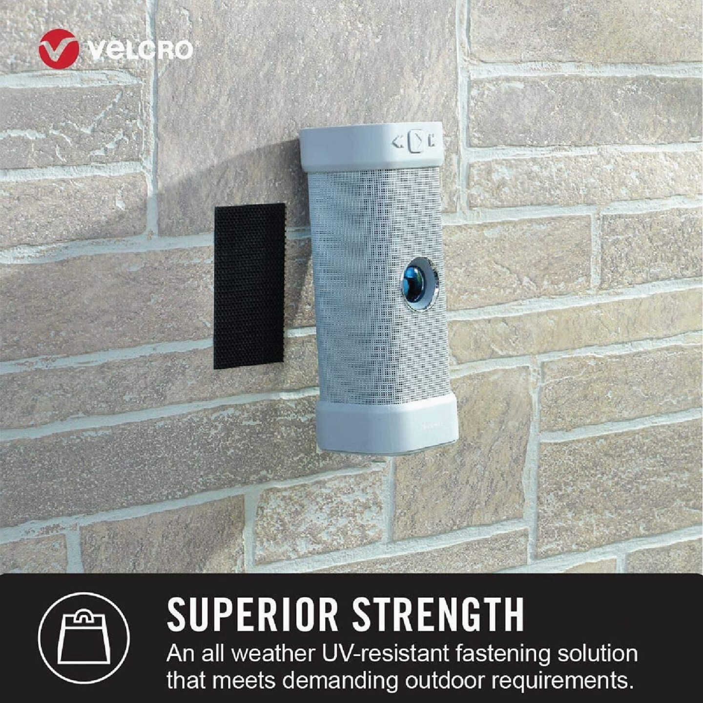 VELCRO Brand Industrial Strength Extreme Black 4 In. x 6 In. Adhesive Hook & Loop Strip (3-Count) Image 4