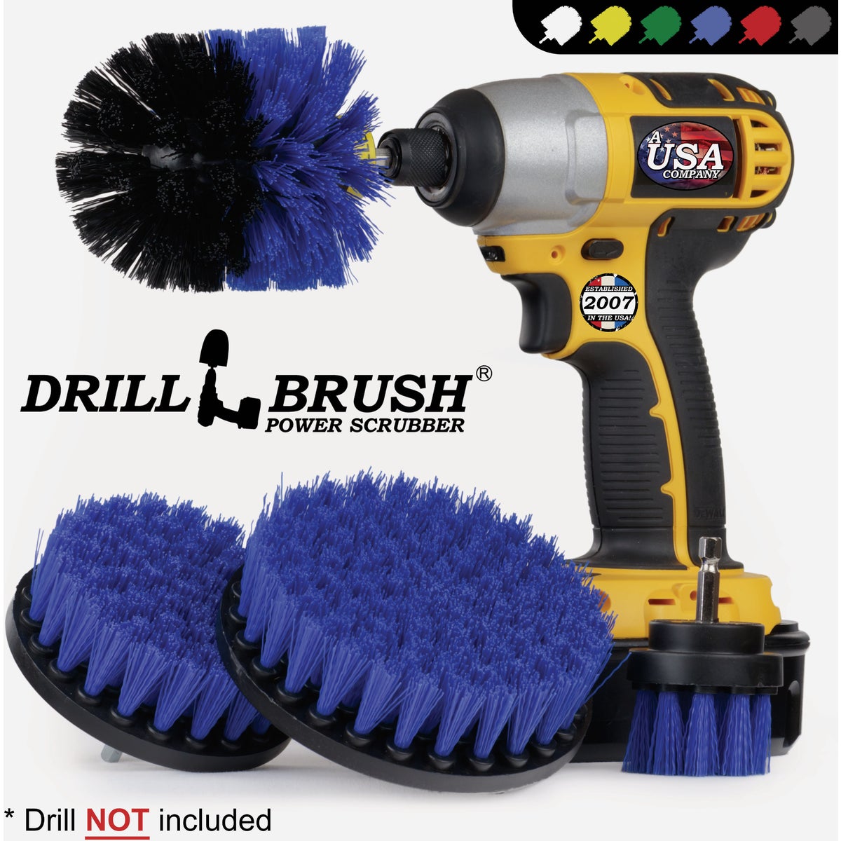 Drillbrush Pool & Marine Medium Blue Drill Brush (4 Piece) Image 3