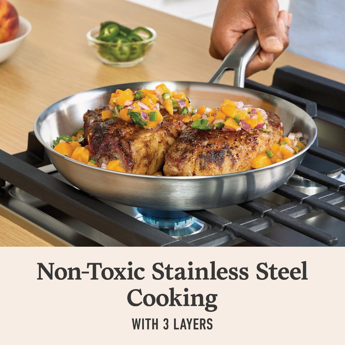 Calphalon 10 In Stainless Steel Fry Pan, Silver Image 2