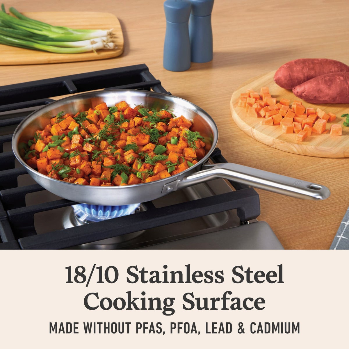 Calphalon 10 In Stainless Steel Fry Pan, Silver Image 3