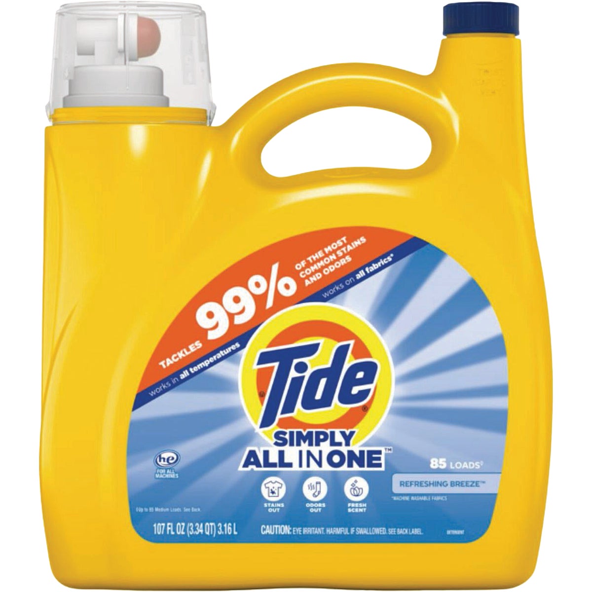 Tide 107 Oz. 85 Load Simply Refreshing Breeze Scent High Efficiency Liquid Laundry Detergent