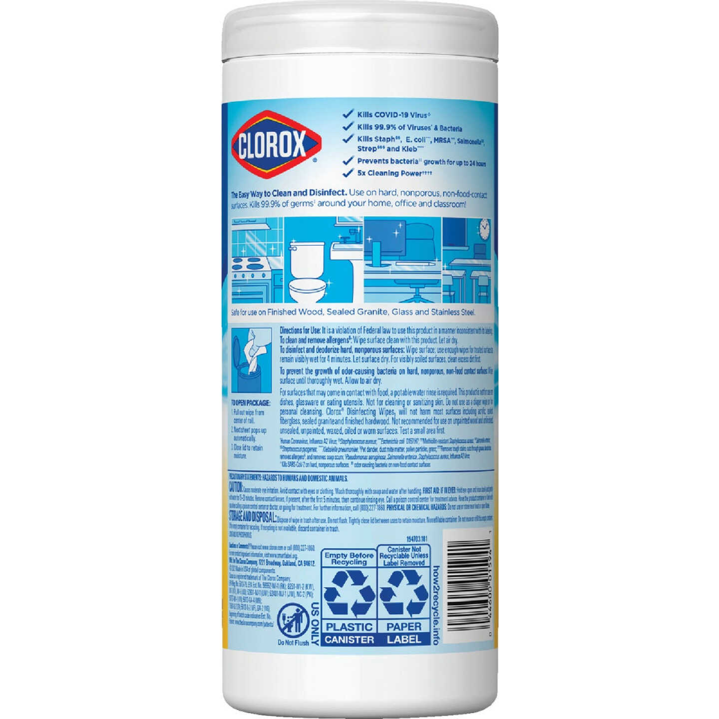 Clorox Crisp Lemon Disinfecting Cleaning Wipes Tub (35-Count) Image 6