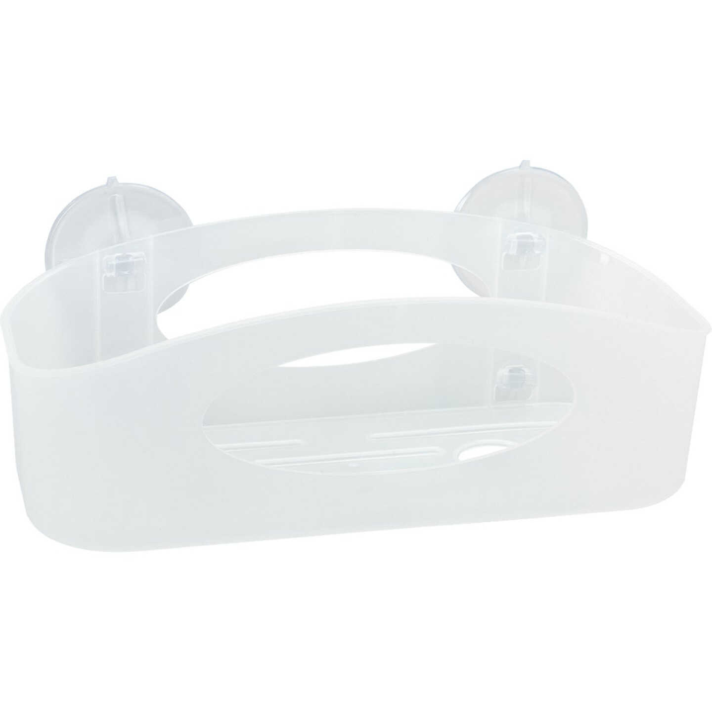 Zenna Home Frosted Suction Shower Storage Basket Image 1