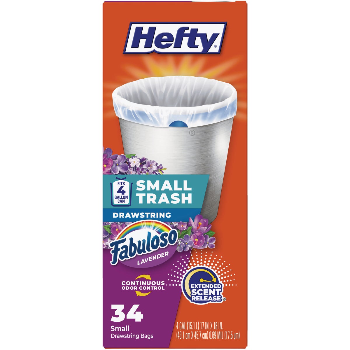 Hefty 4 Gal. Small Drawstring Trash Bag (34-Count)