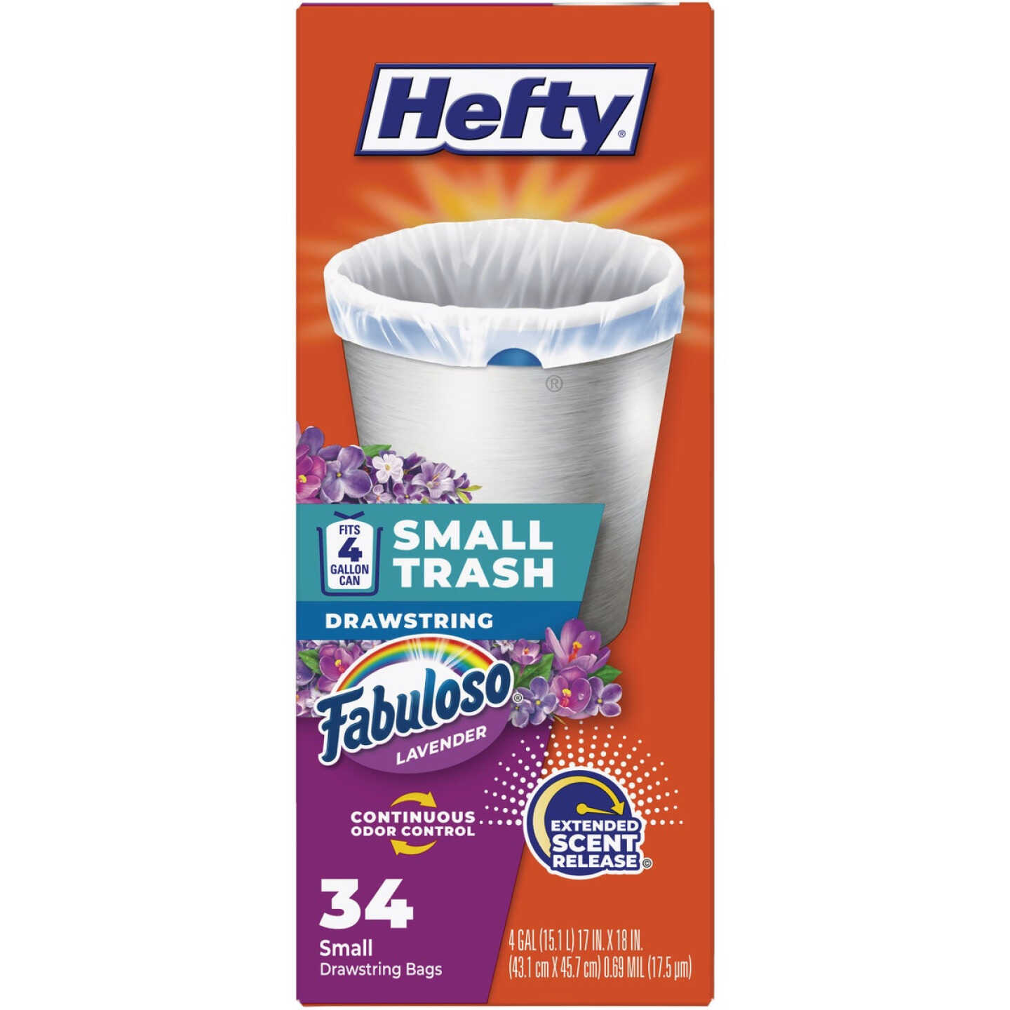 Hefty 4 Gal. Small Drawstring Trash Bag (34-Count) Image 1