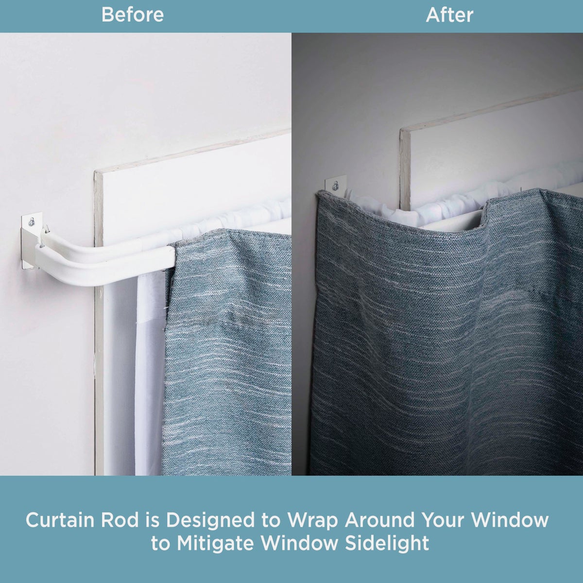 Kenney 48 In. To 86 In. Double White Curtain Rod Image 3
