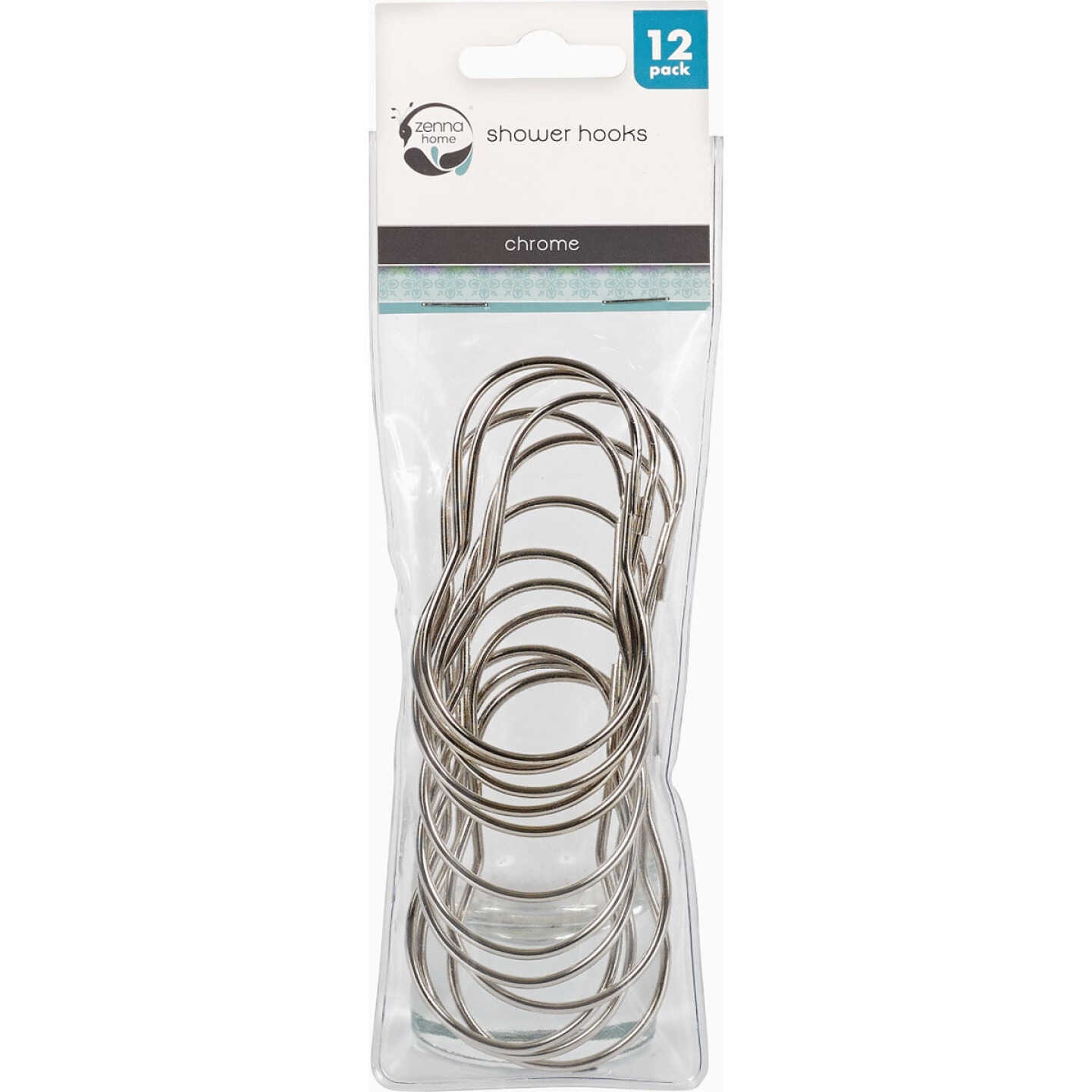 Zenith Zenna Home Chrome Plain Shower Curtain Hook (12 Count) Image 3