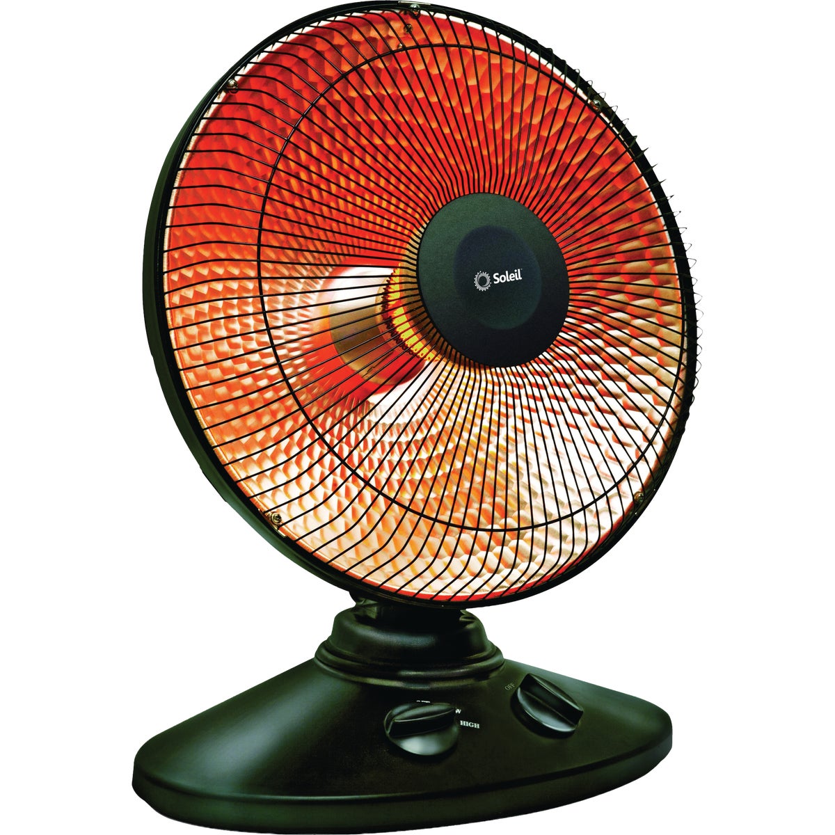 Geneva Industrial 1000W/700W Oscillating Radiant Dish Electric Space Heater, Black Image 1