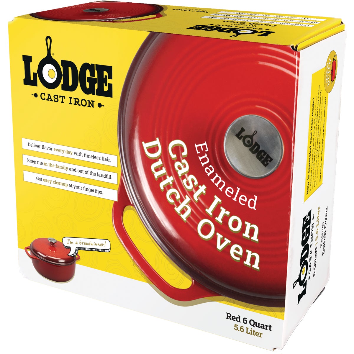Lodge 6 Qt. Dutch Oven, Red Image 2