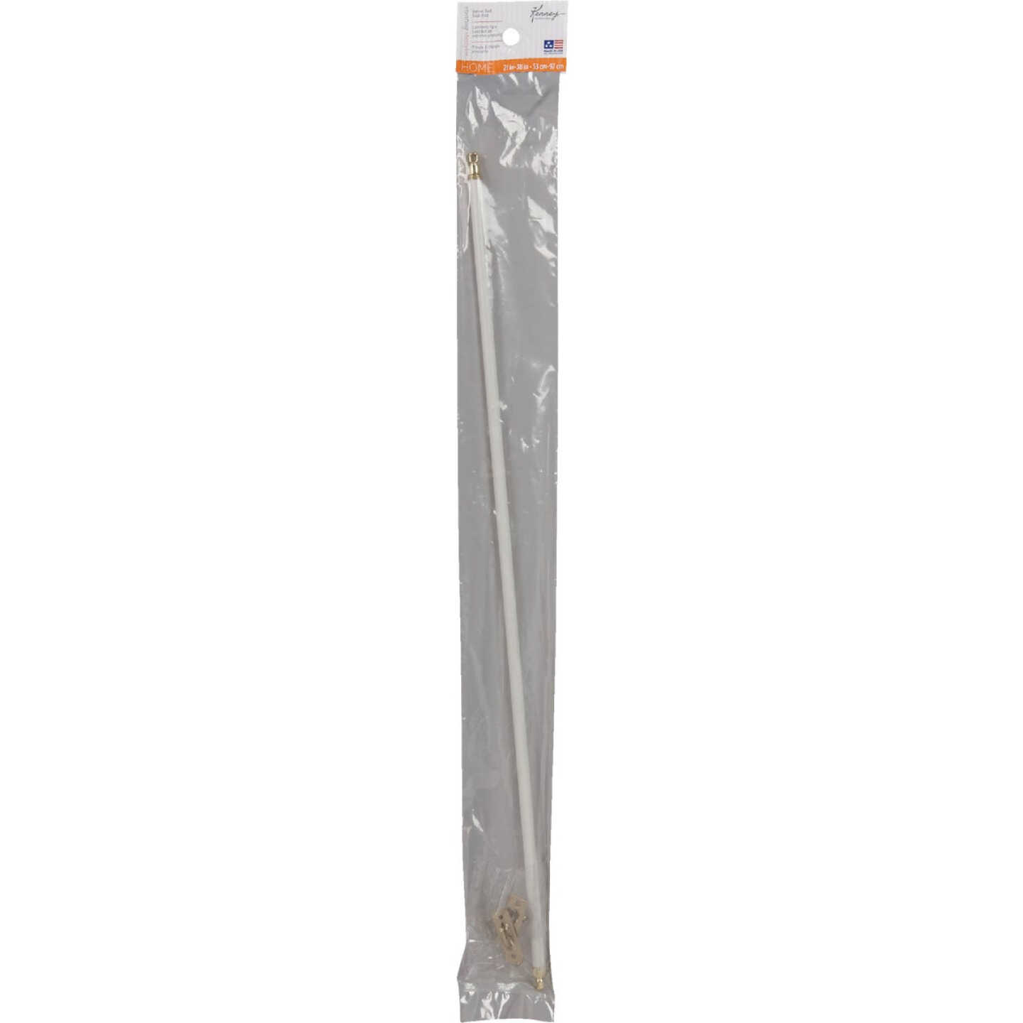 Kenney 21 In. To 38 In. 5/16 In. White Swivel Cafe Rod Image 2