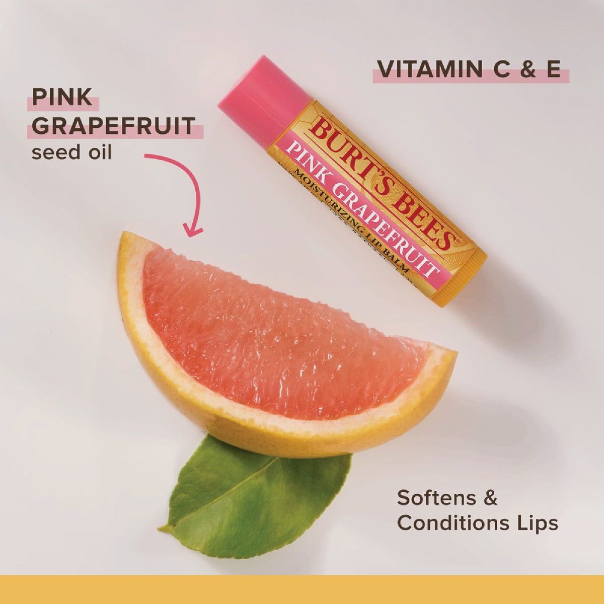 Burt's Bees Super Fruit Pink Grapefruit, Mango, Coconut & Pear and Pomegranate Lip Balm (4-Pack) Image 3