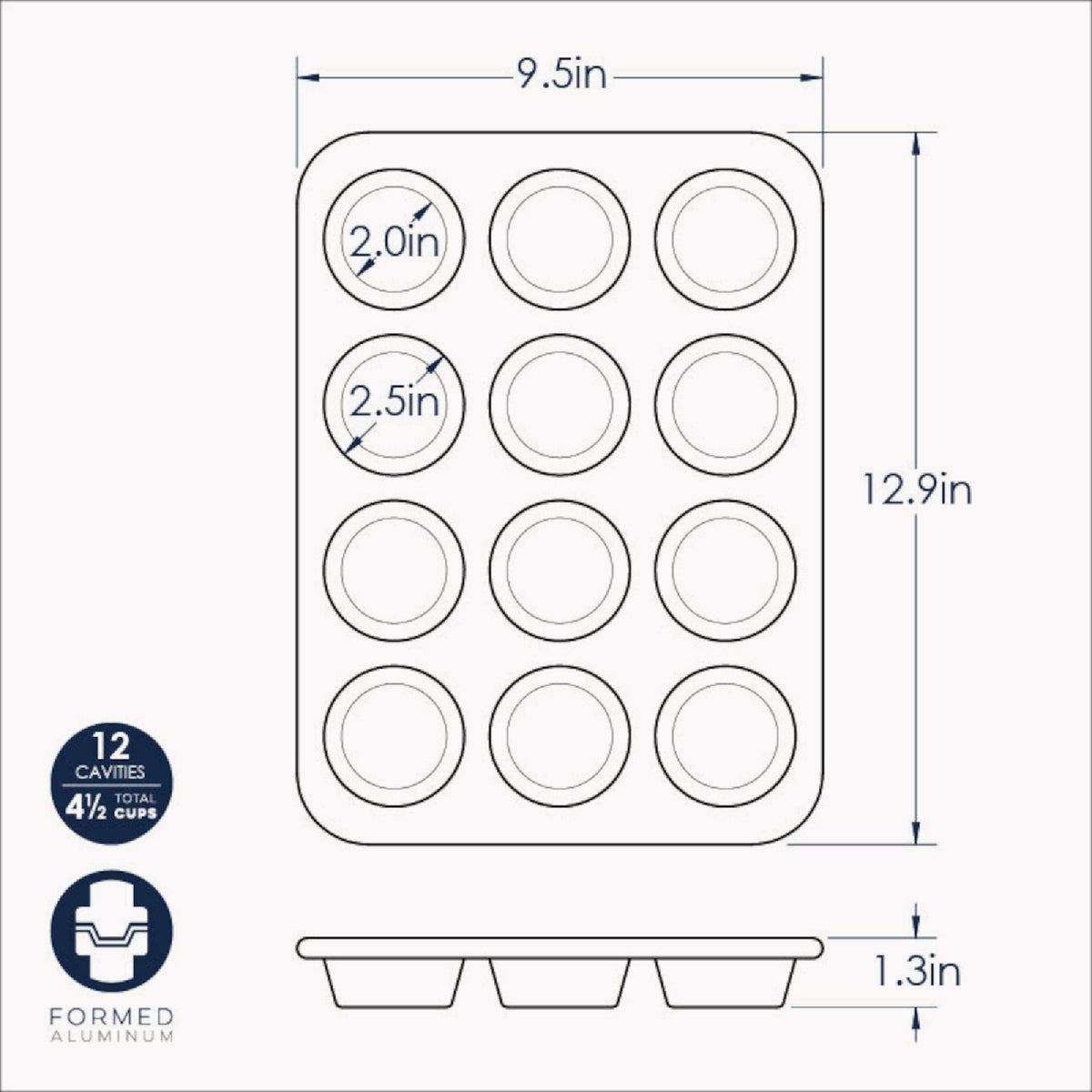 NordicWare Naturals 12 Cavity Muffin Pan Image 4