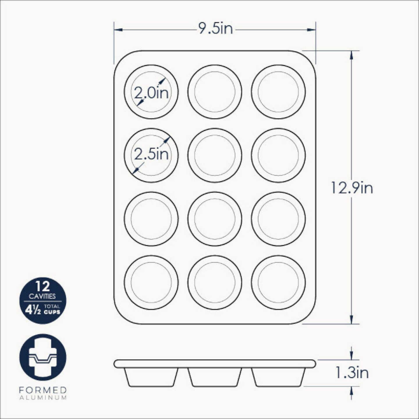 NordicWare Naturals 12 Cavity Muffin Pan Image 4