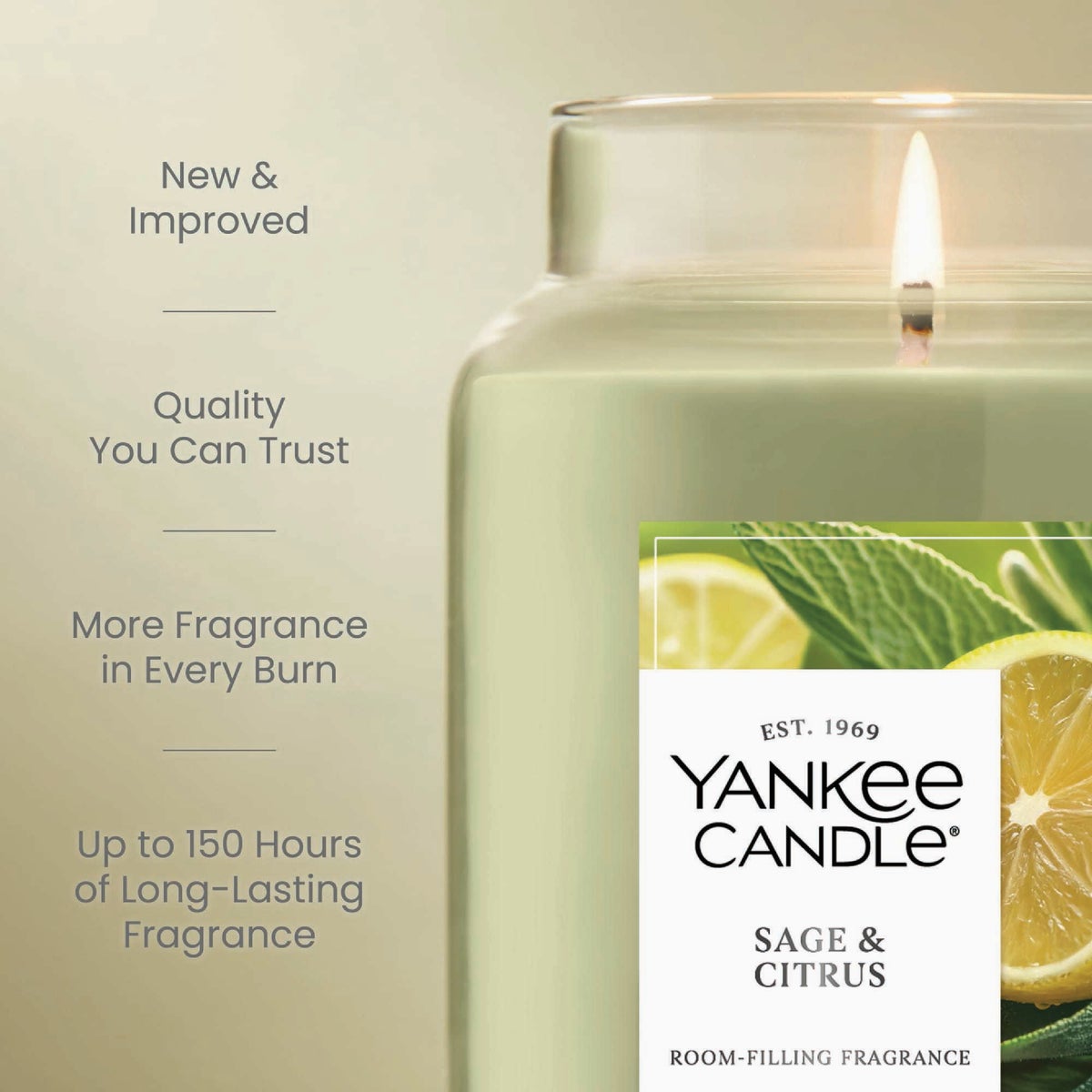 Yankee Candle 22 Oz. Sage & Citrus Large Jar Candle Image 2