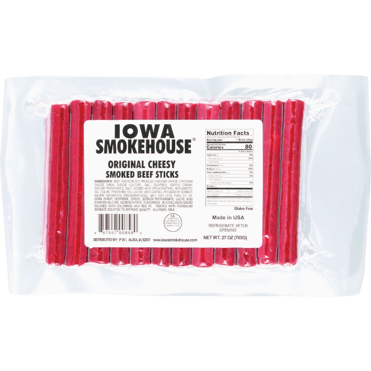 Iowa Smokehouse 27 Oz. Original Beef Sticks Image 1