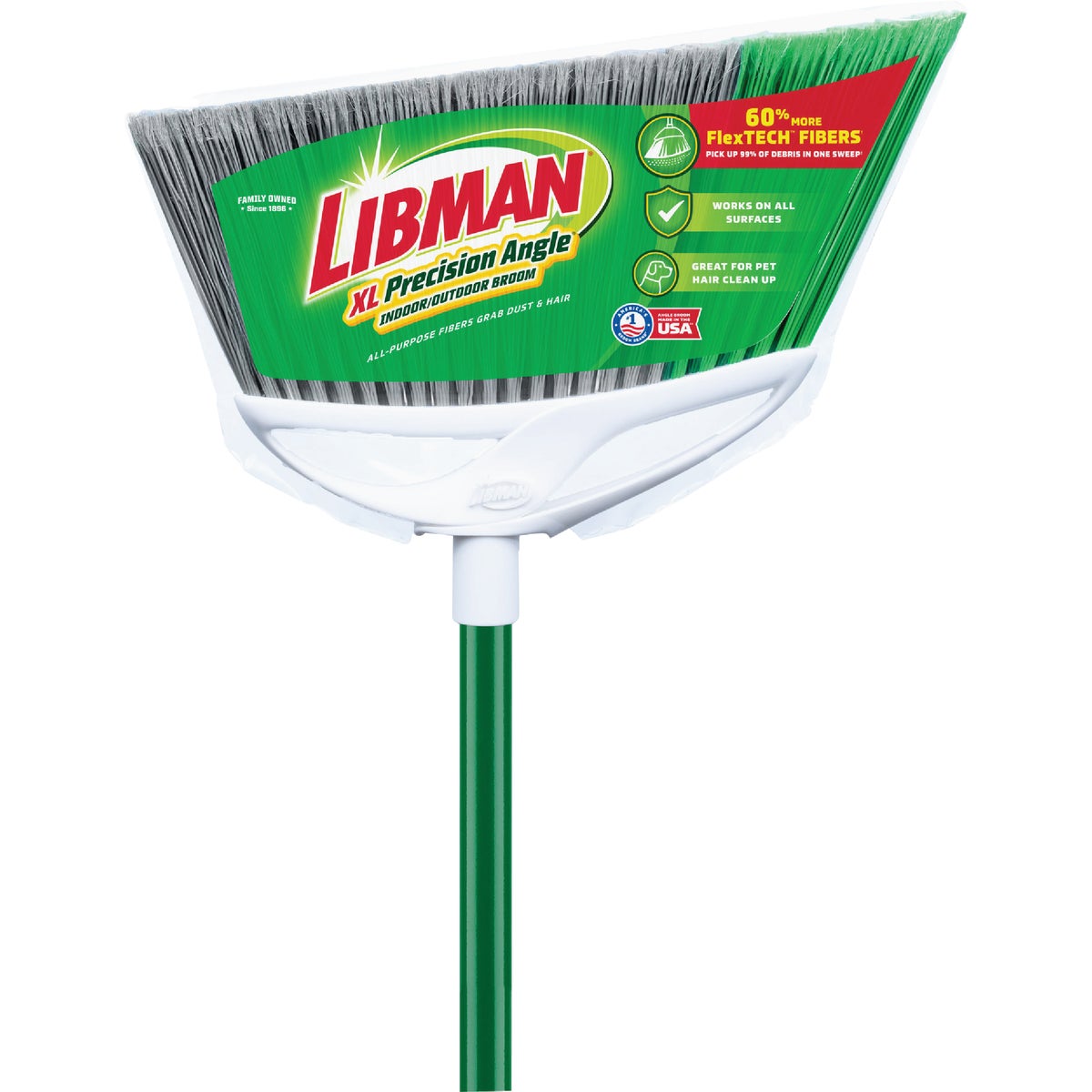Libman 16 In. W. x 55 In. L. Steel Handle Extra Large Precision Angle Broom Image 2