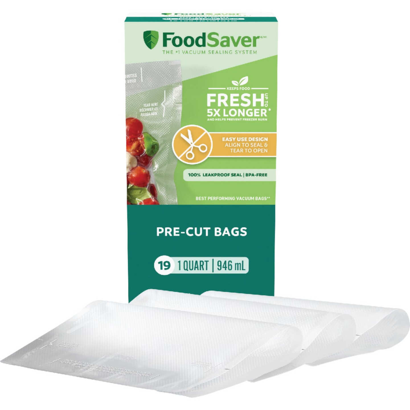 FoodSaver 1 Qt. Pre-Cut Bag (19-Count) Image 1