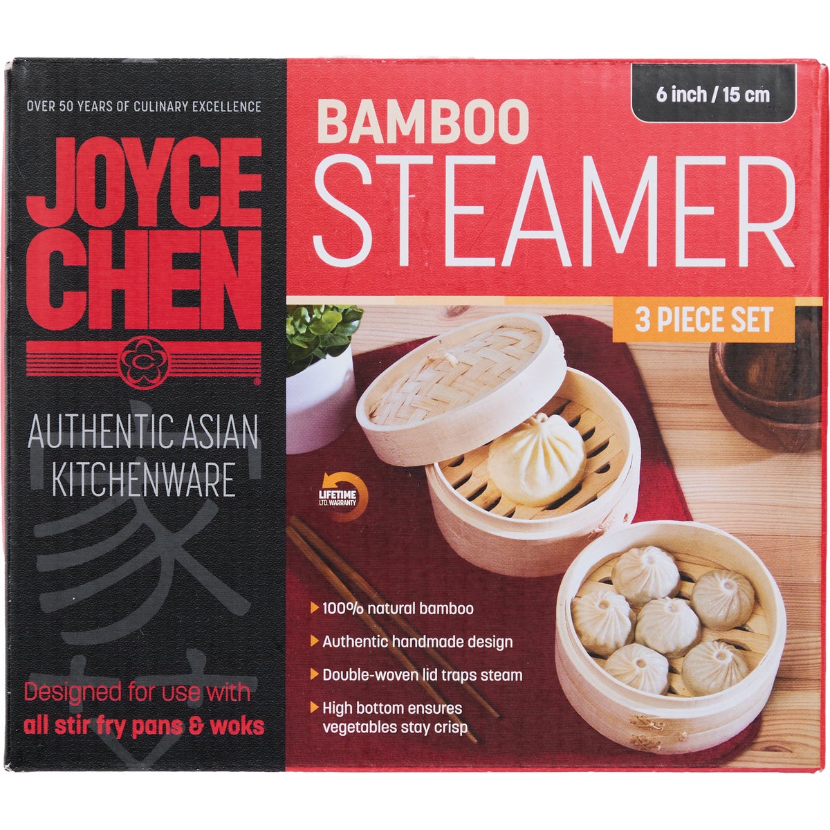 Joyce Chen 2-Tier 6 In. Bamboo Steamer Baskets Image 7