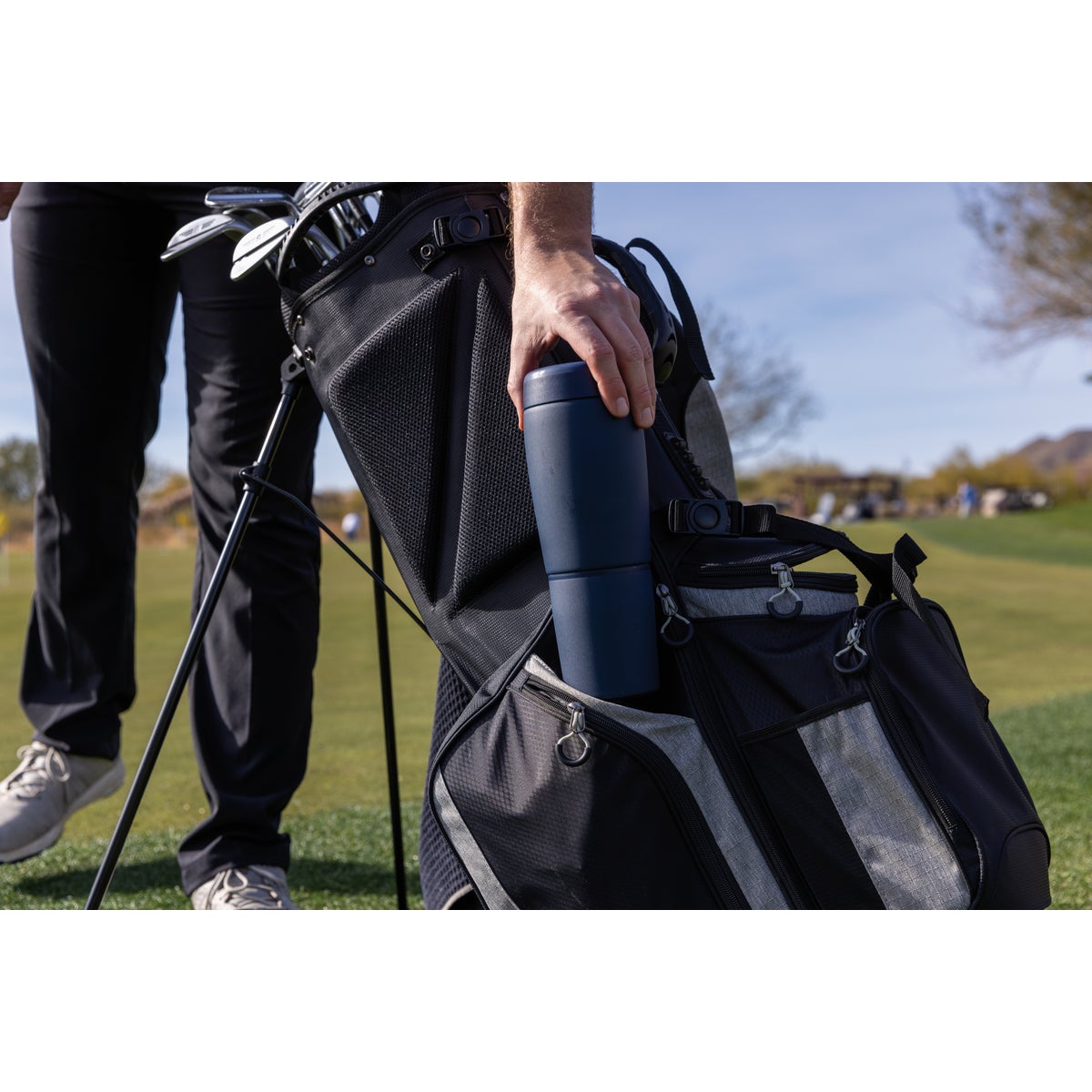 Pour Caddy 20 Oz. Black Stainless Steel Insulated Drink Holder Image 2
