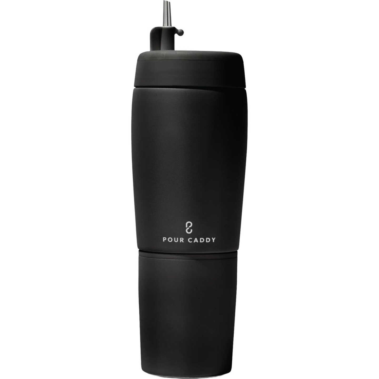 Pour Caddy 20 Oz. Black Stainless Steel Insulated Drink Holder Image 1