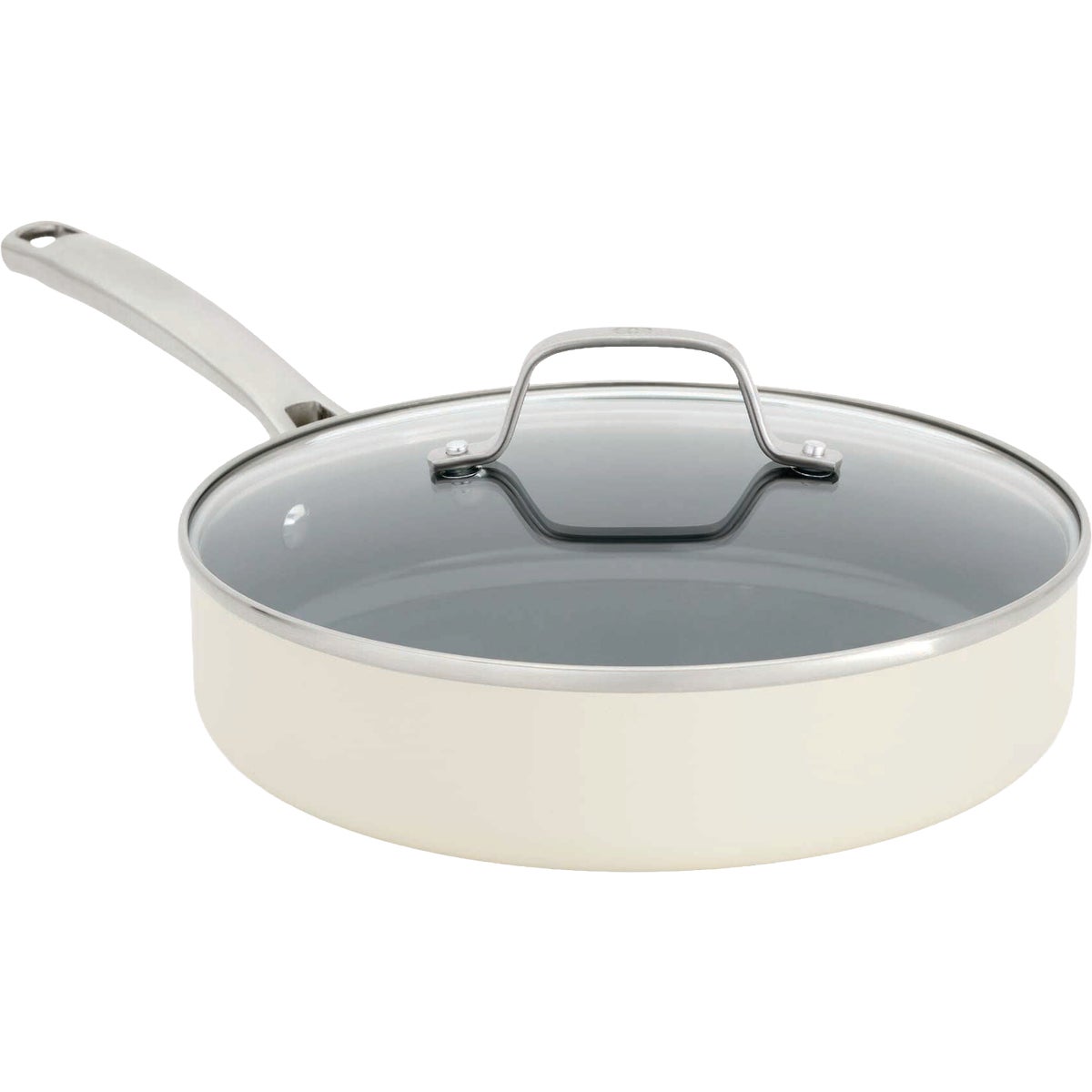Calphalon 3 Qt. Ceramic Nonstick Saute Pan with Lid, Flour