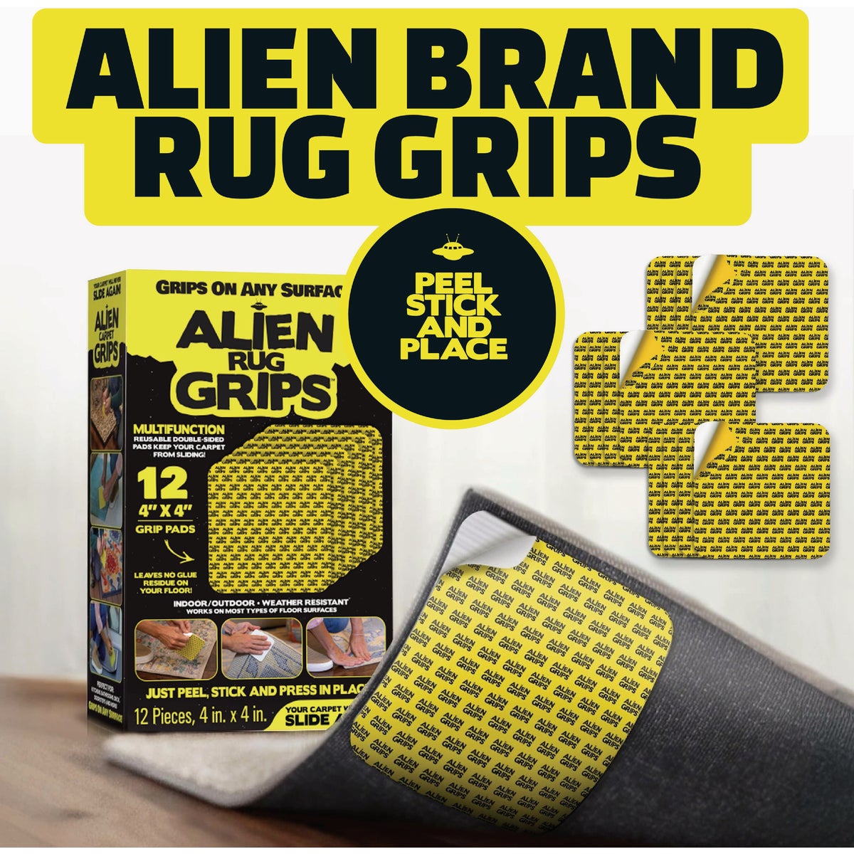 Alien 4 In. x 4 In. Rug Grips (12-Pack) Image 2
