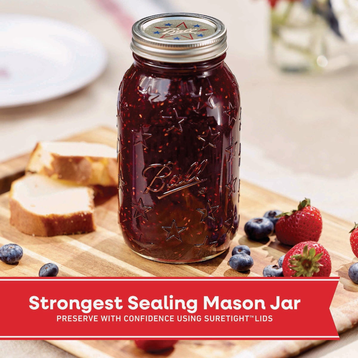Ball 32 Oz. Limited Edition Americana Regular Mouth Quart Mason Jar (4-Pack) Image 3