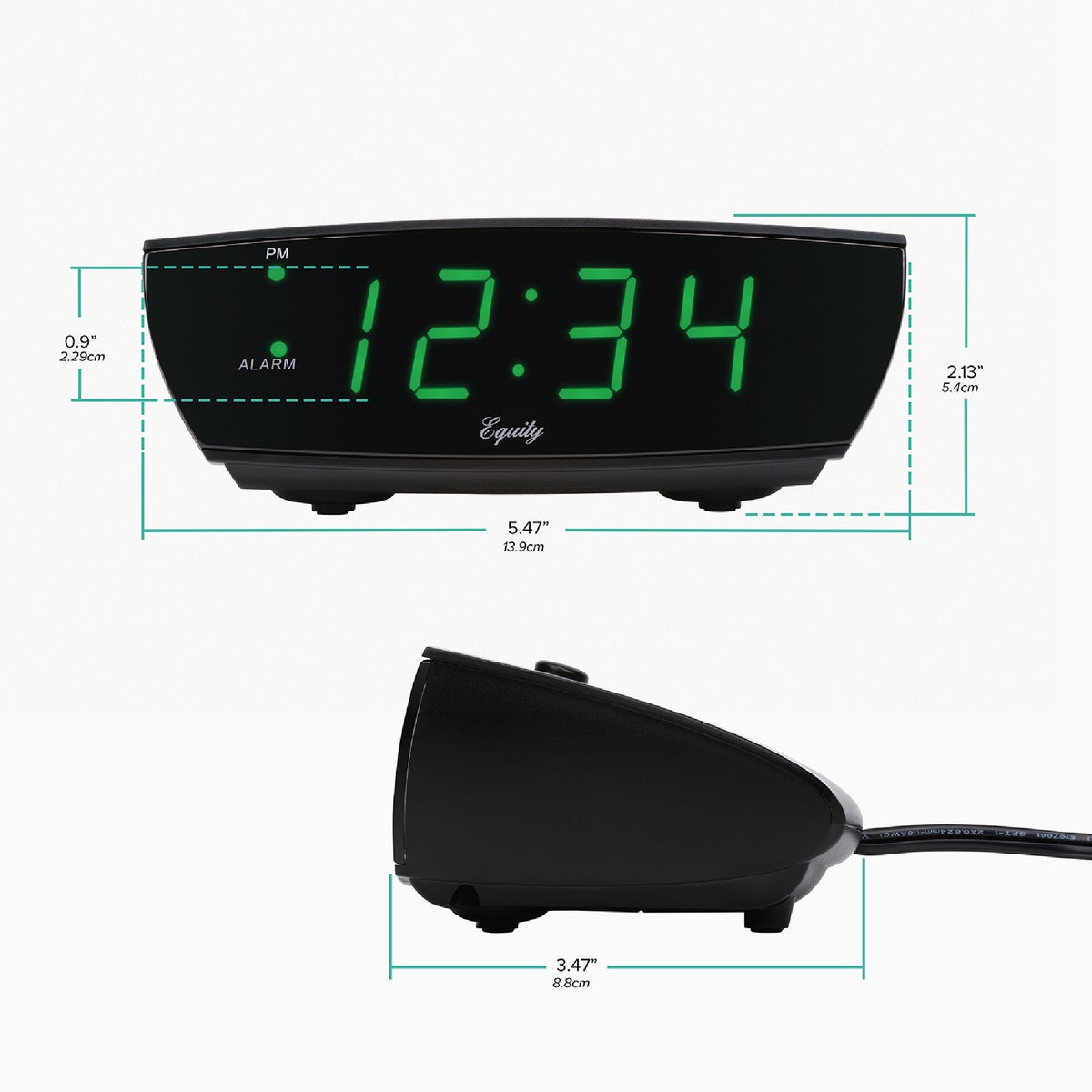 La Crosse Technology Equity 0.9 Green LED Alarm Clock Image 2