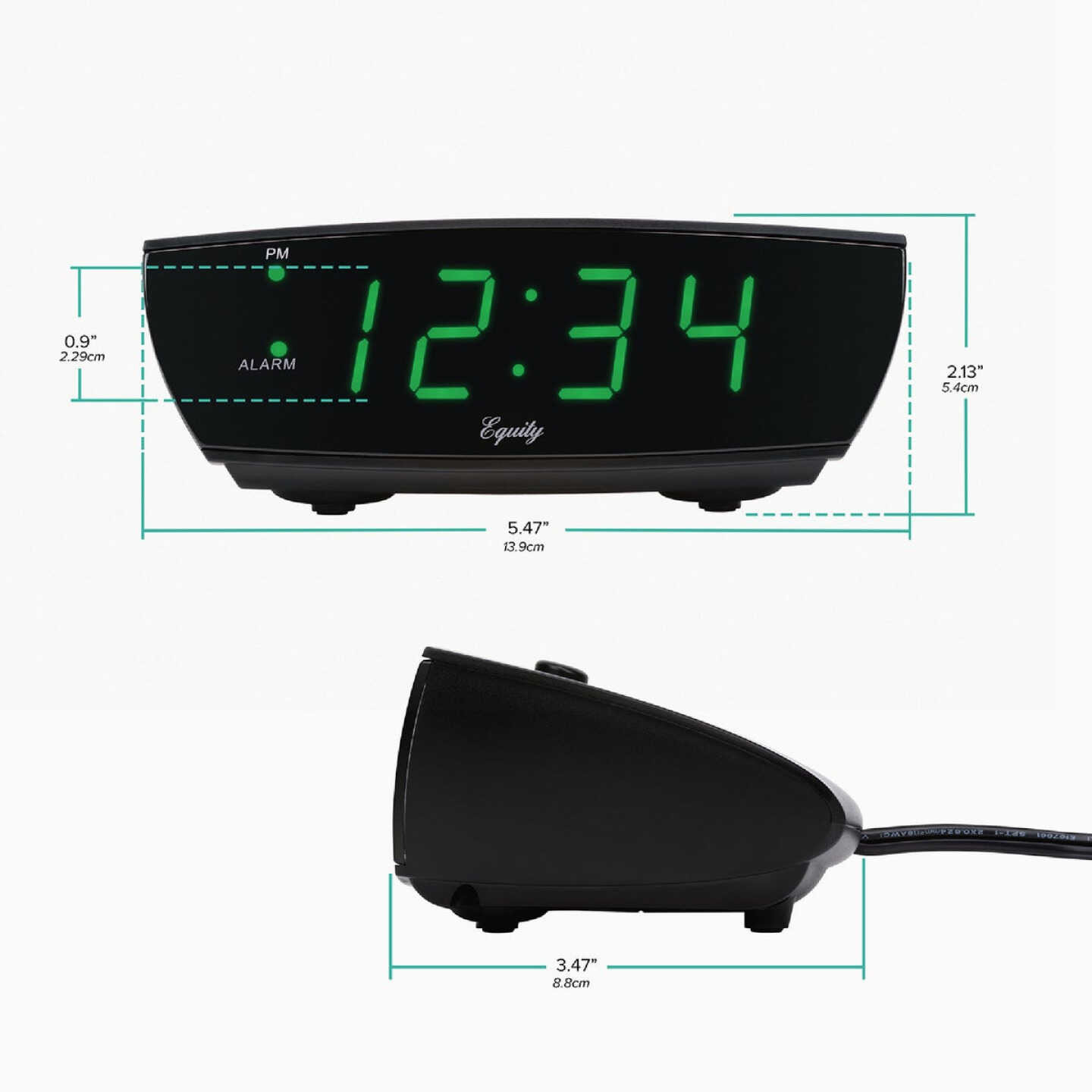 La Crosse Technology Equity 0.9 Green LED Alarm Clock Image 2