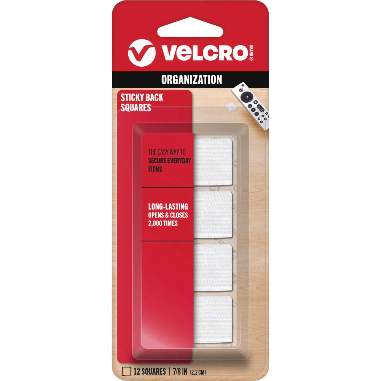 VELCRO Brand 7/8 In. White Hook & Loop Square (12-Count) Image 1
