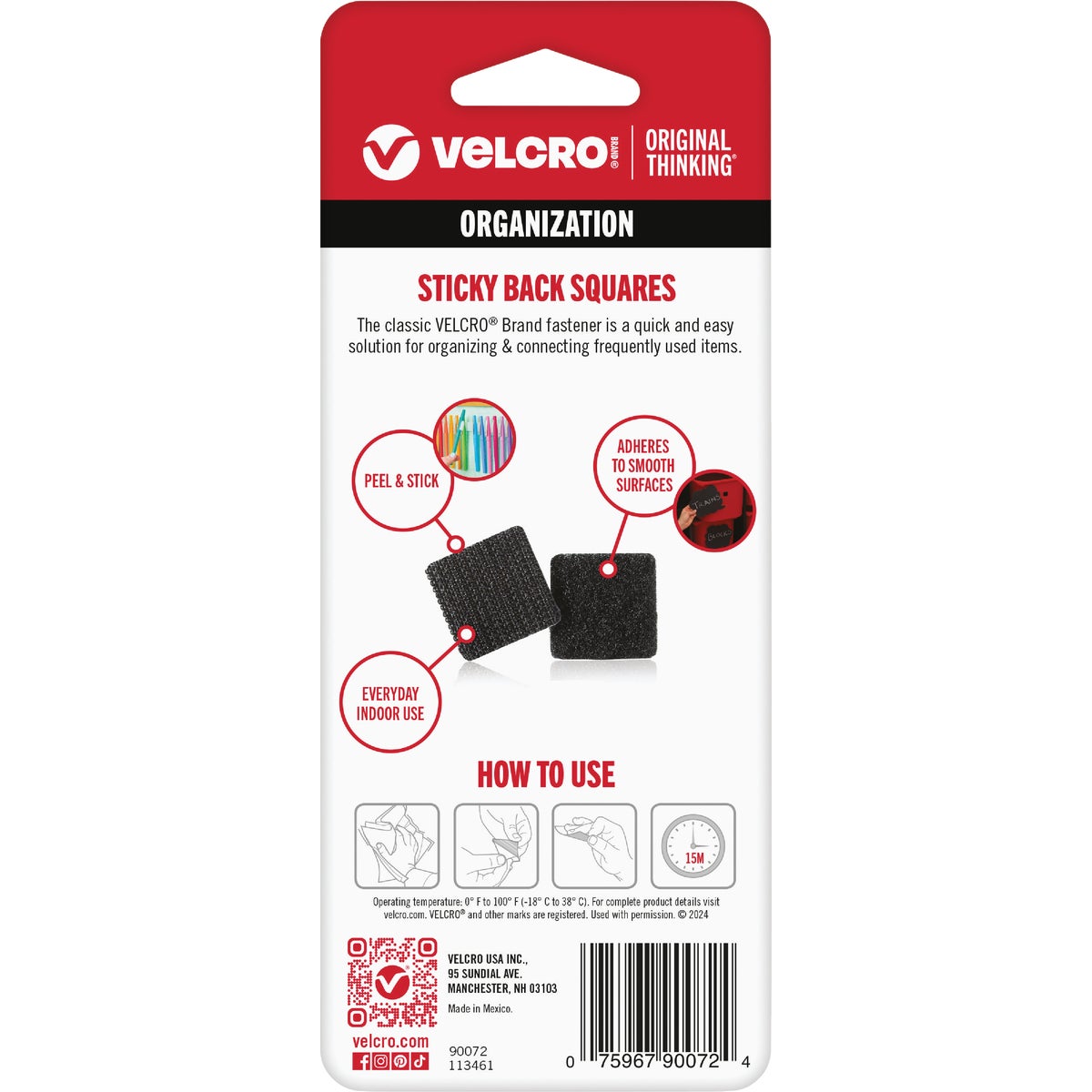 VELCRO Brand 7/8 In. Black Hook & Loop Square (12-Count) Image 3