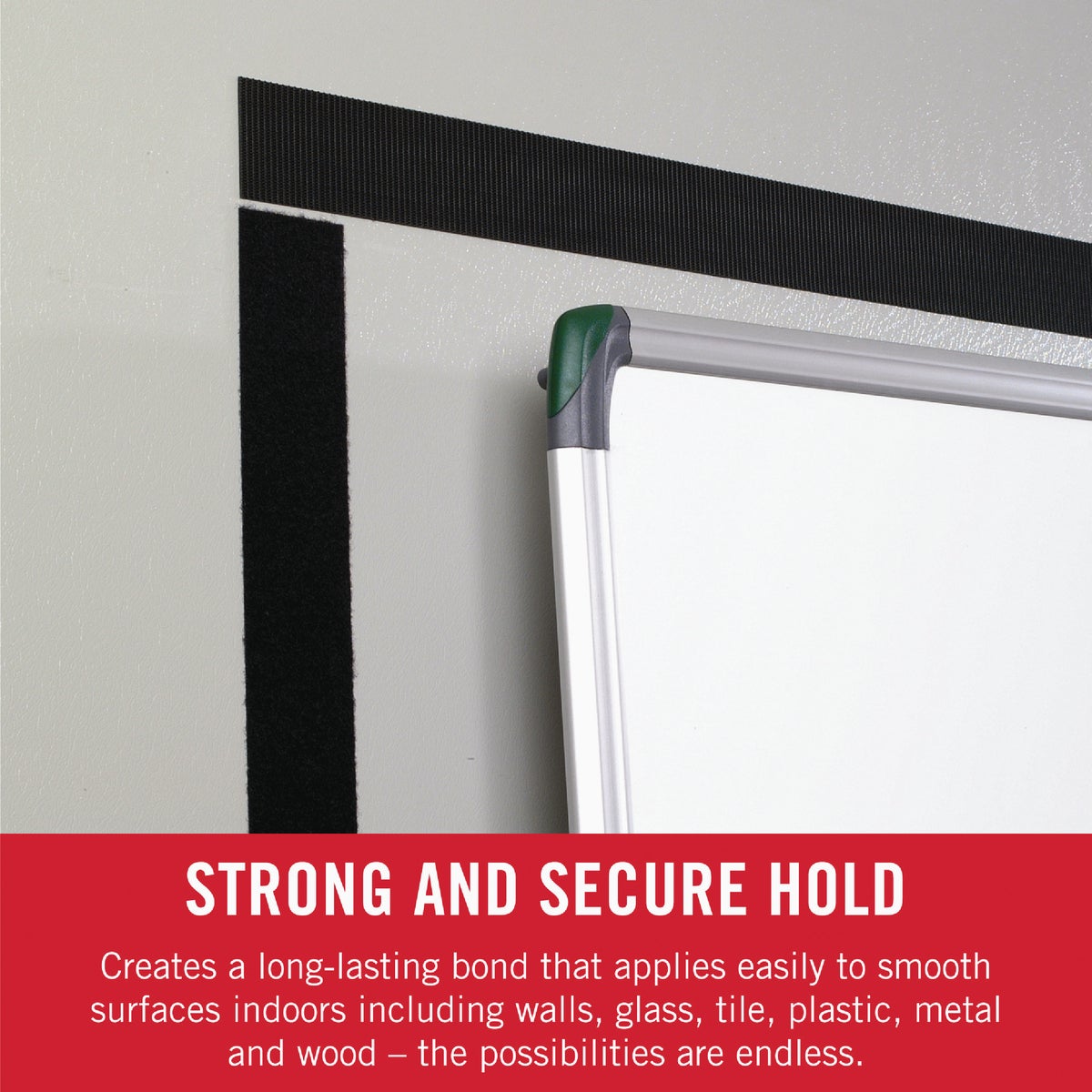 VELCRO Brand 3/4 In. x 3-1/2 In. Black Sticky Back Hook & Loop Strips (4-Count) Image 2