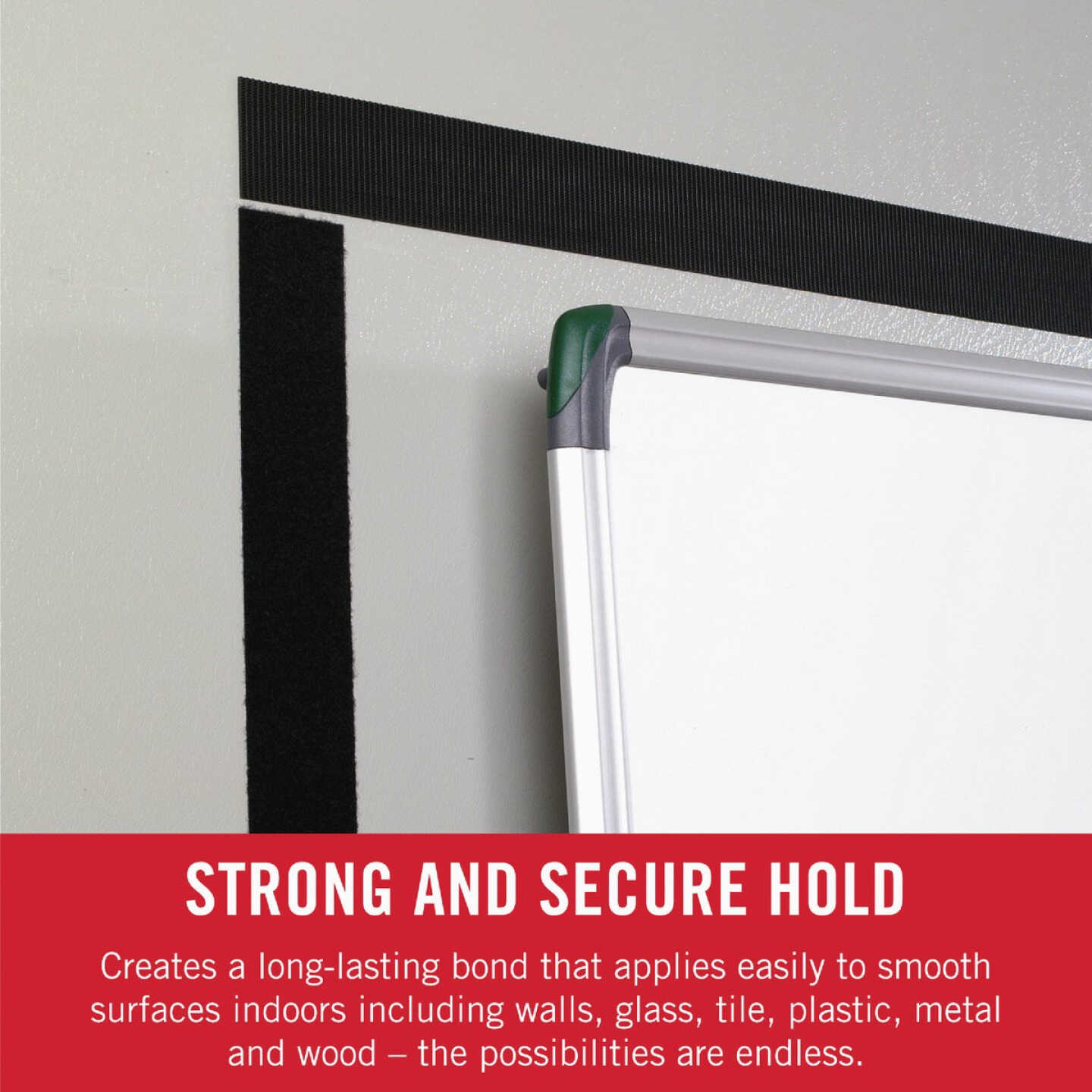 VELCRO Brand 3/4 In. x 3-1/2 In. Black Sticky Back Hook & Loop Strips (4-Count) Image 2